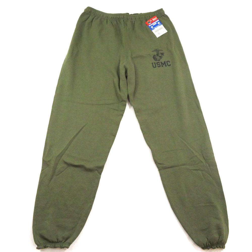DSCP USMC Marines Sweat Pants Joggers Green Sz L Vintage New